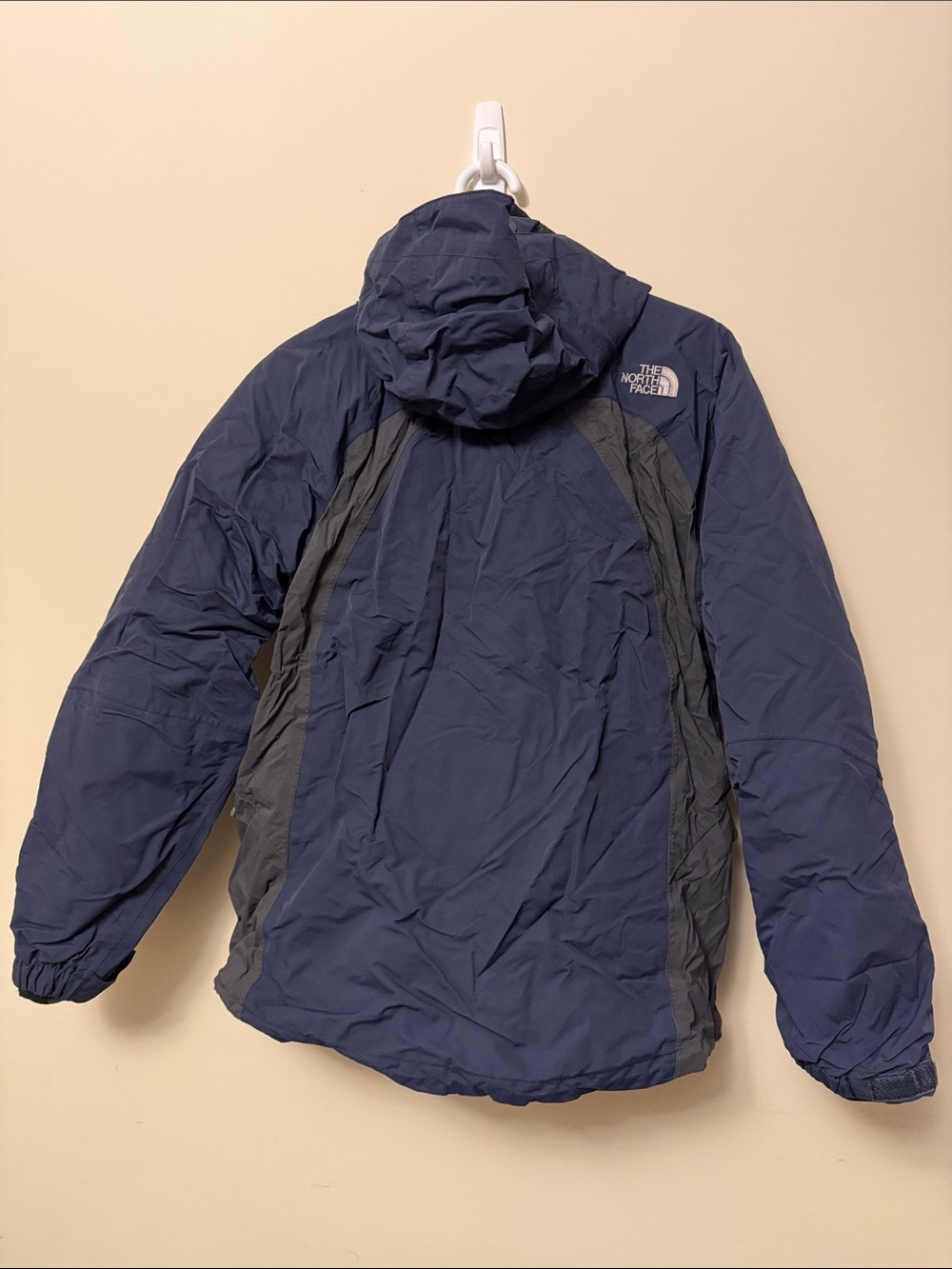 The North Face Men's Navy Hooded Jacket with Fleece Liner - Size Medium - Picture 2 of 8
